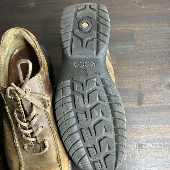 Ecco Light Shock Point Oxfords Lace Shoes Brown Leather Casual Men’s 46 US 12 M - Picture 12 of 15